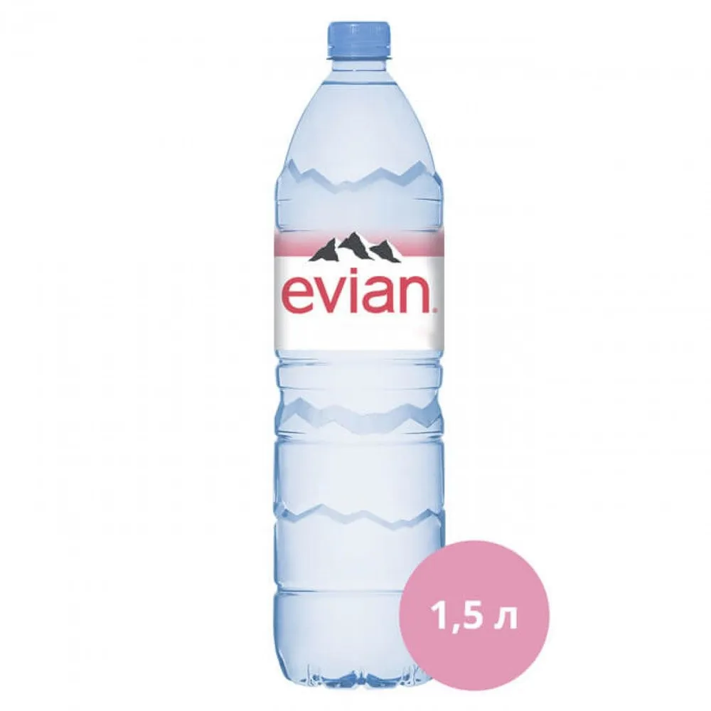 Evian 1,5 л (Эвиан) 6 шт, вода минеральная негазированная, Франция, пэт, 1,5 л, 6 шт, фото 3