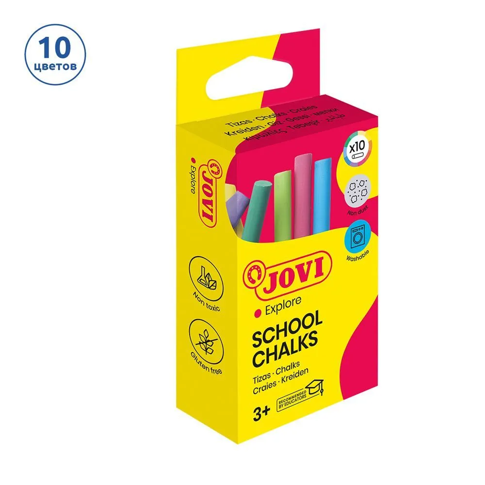 Мелки для асфальта 10 шт Jovi CLASSCOLOR, цветные, 10 шт, фото 2