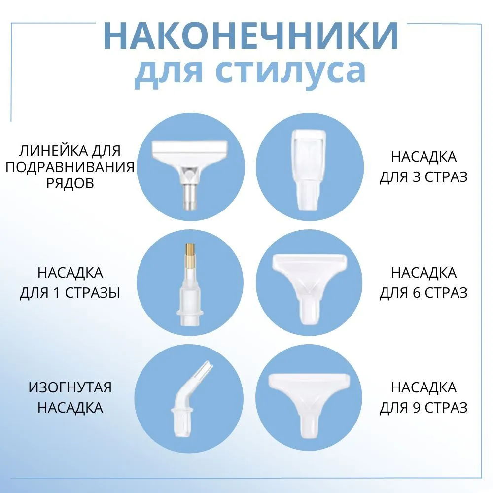 Стилус ручка для алмазной мозаики страз голубой, голубой, фото 2