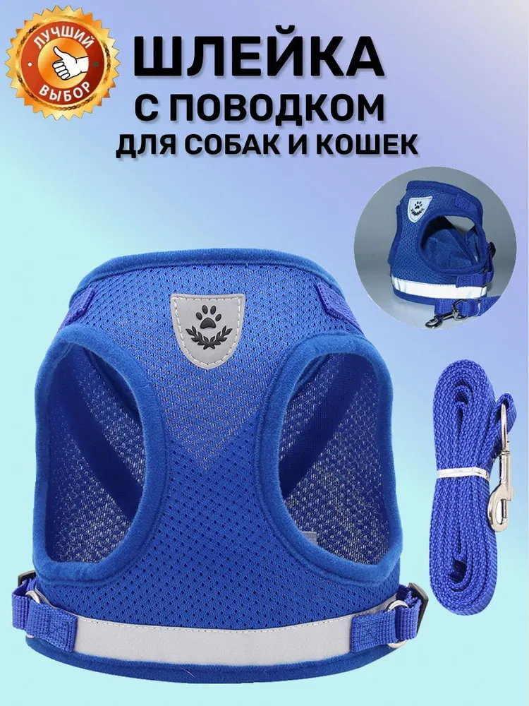 Шлейка с поводком для собак мелких и средних пород / Шлейка для кошек, XL, вариант