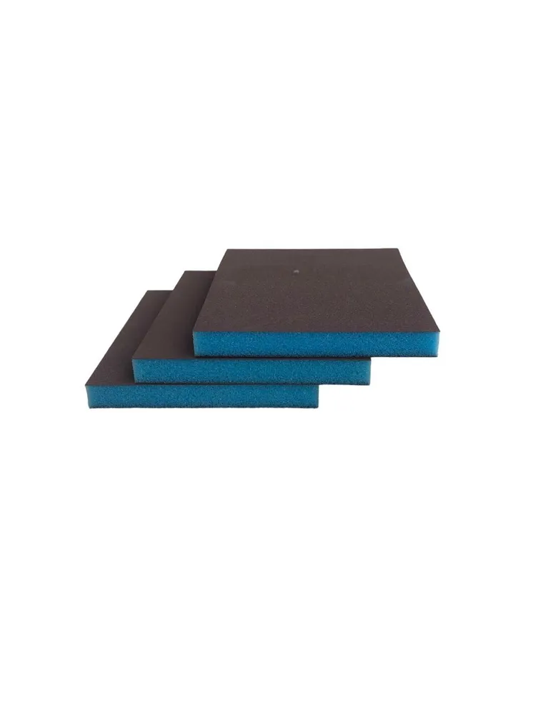 Губка двусторонняя Sponge Ultrafine 98*120*13mm (синяя) Р800 3шт, 98x120, 3 шт, фото 5