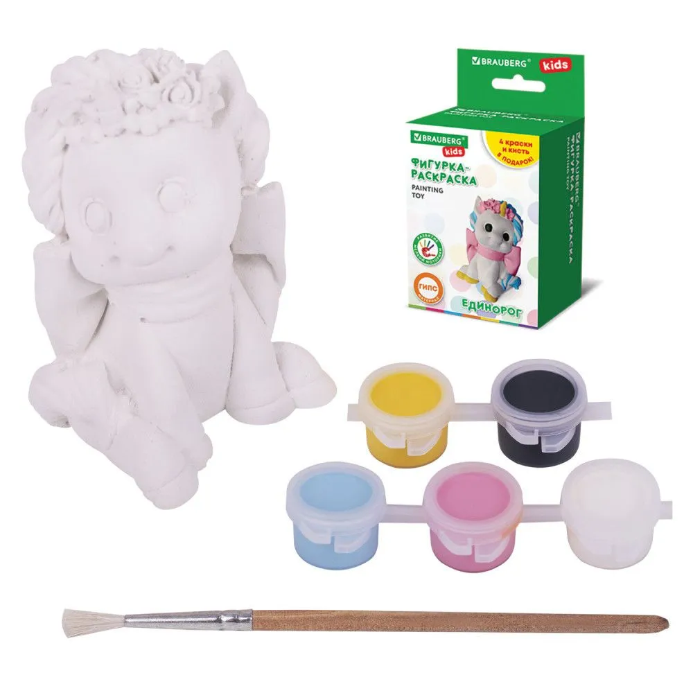 ФИГУРКА ИЗ ГИПСА с красками и кистью для росписи ассорти BRAUBERG KIDS 665203 1 шт, 1 шт, фото 6