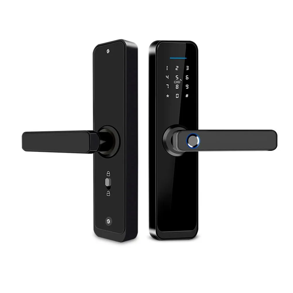 Умный дверной замок Ps-Link X2 с ручкой и датчиком отпечатка пальца Черный, черный, фото 2