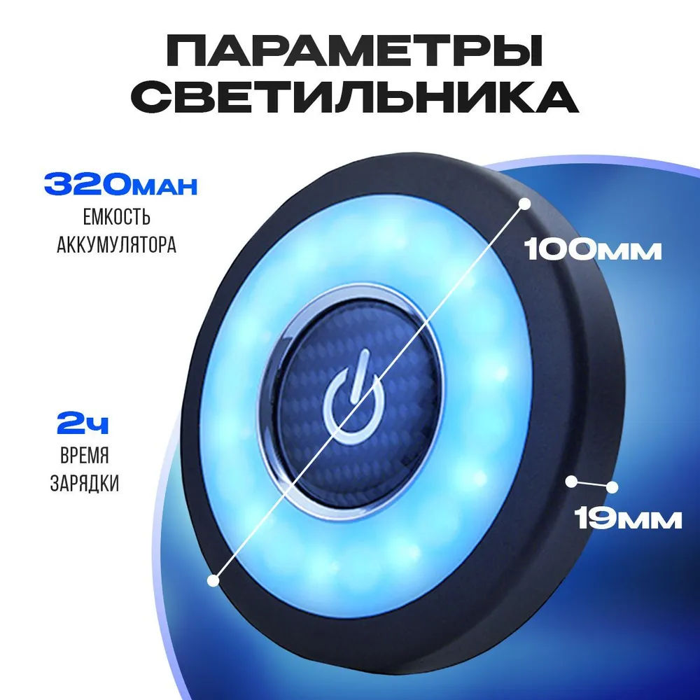 Автомобильный LED светильник на магните, ночник, освещение комнаты, багажника автомобиля, палатки, лодки, вариант, фото 2