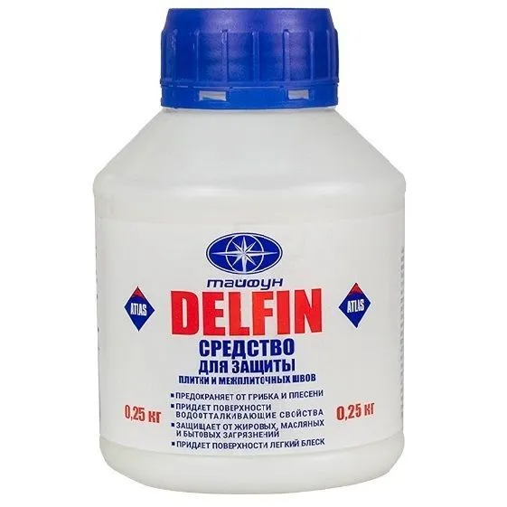 Пропитка для плиточных швов Тайфун DELFIN (пропитка Дельфин), прозрачная после высыхания, 0.25 кг, 250 г, фото 3