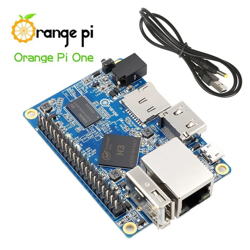 микрокомпьютер Orange Pi One 1 ГБ + кабель питания / одноплатный компьютер, 1 ГБ