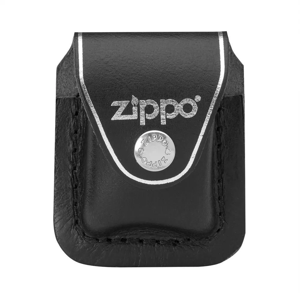 Чехол ZIPPO для зажигалки из натуральной кожи с клипом, черный, черный