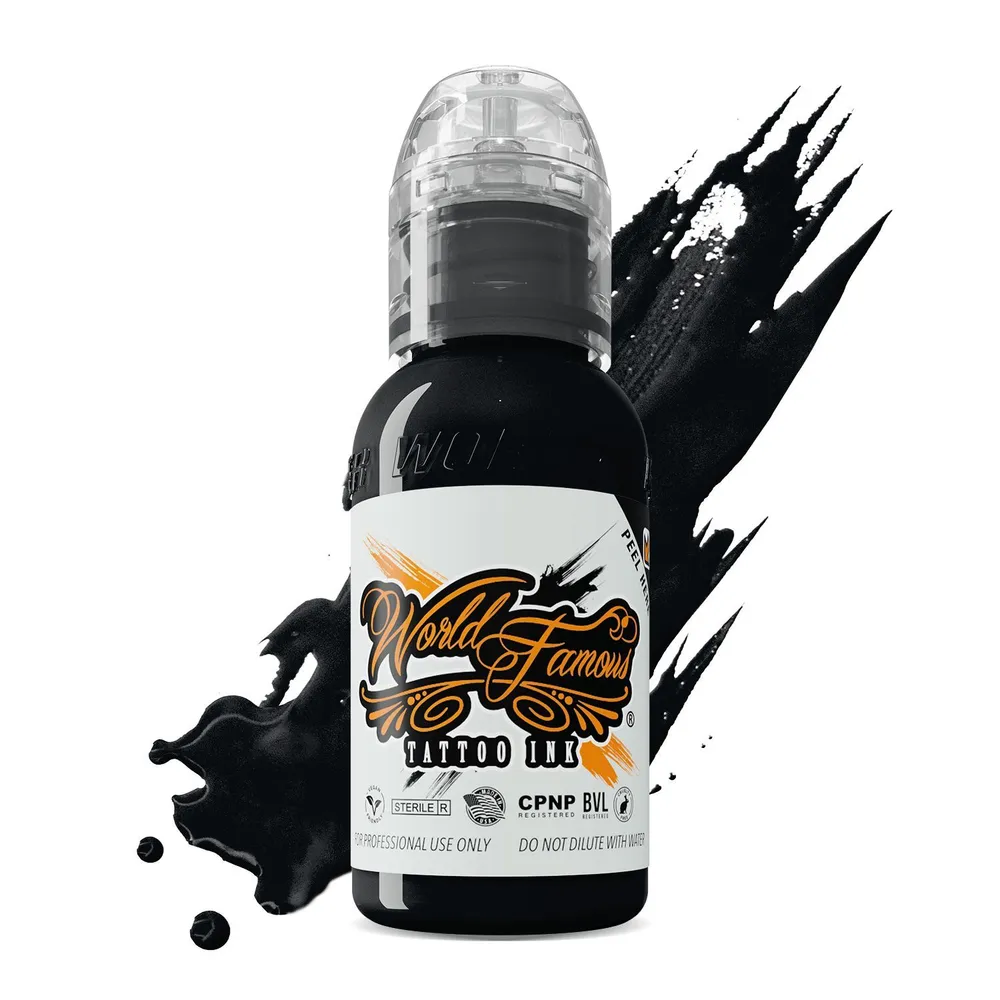 World Famous Tattoo Ink Blackout 30 мл. Черная краска для тату и перманента. Универсальная, 30 мл, фото 3