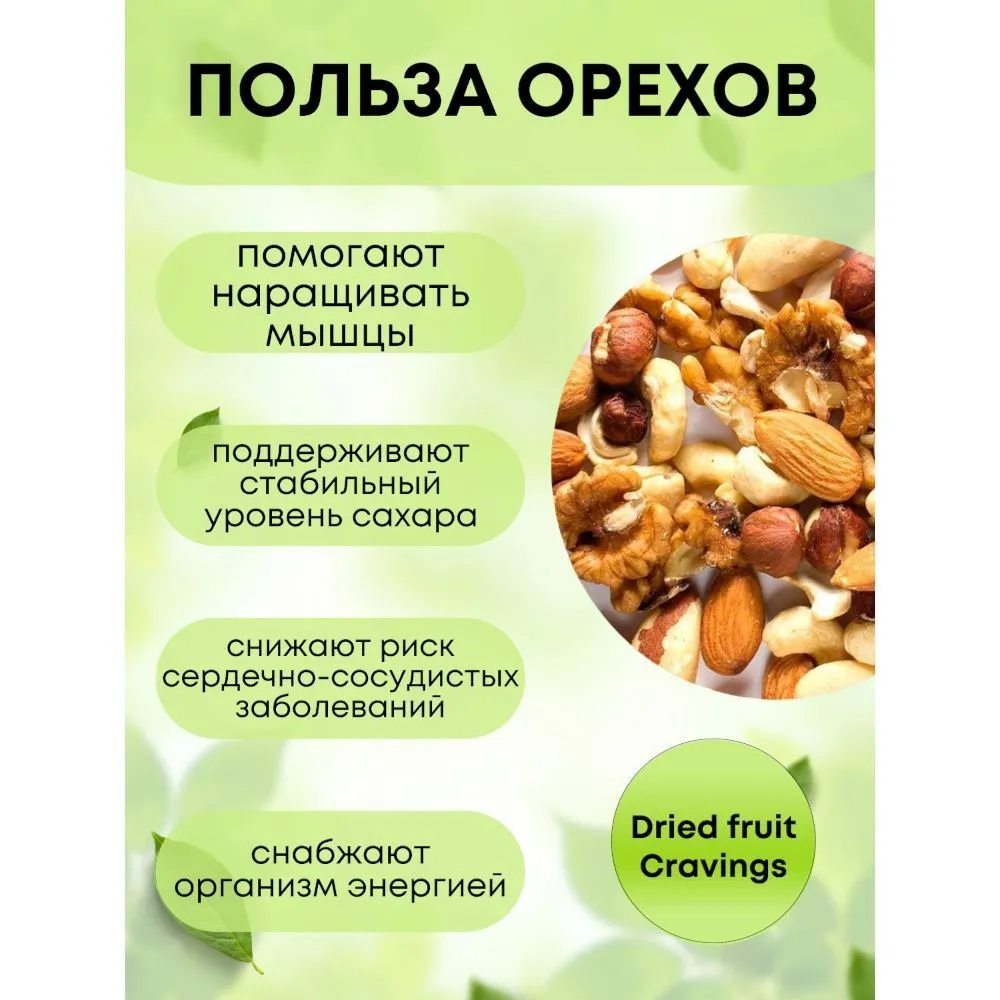 Смесь ореховая сырая (элита) 500гр, 500 г, фото 3