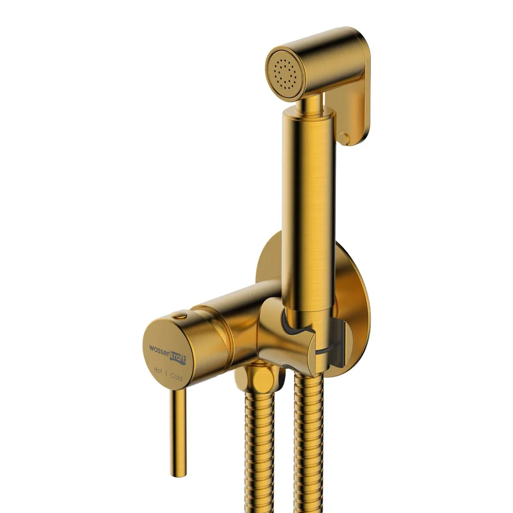 Гигиенический душ для унитаза со смесителем WasserKRAFT, матовое золото, золотой, фото 5