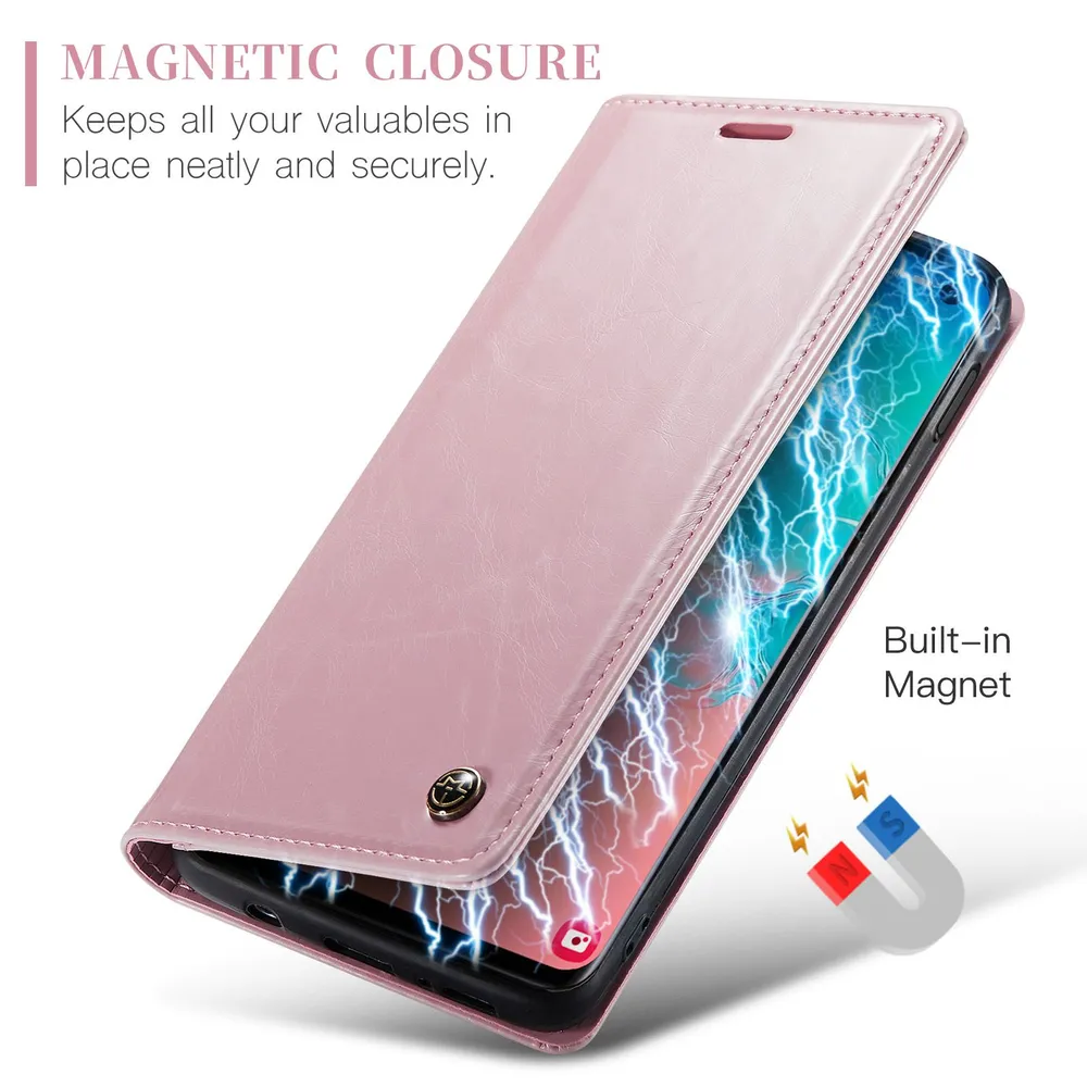 Caseme Кожаный книжка чехол для Samsung Galaxy S10E (Самсунг Галакси С10е) с визитницей из экокожи, вариант, фото 3