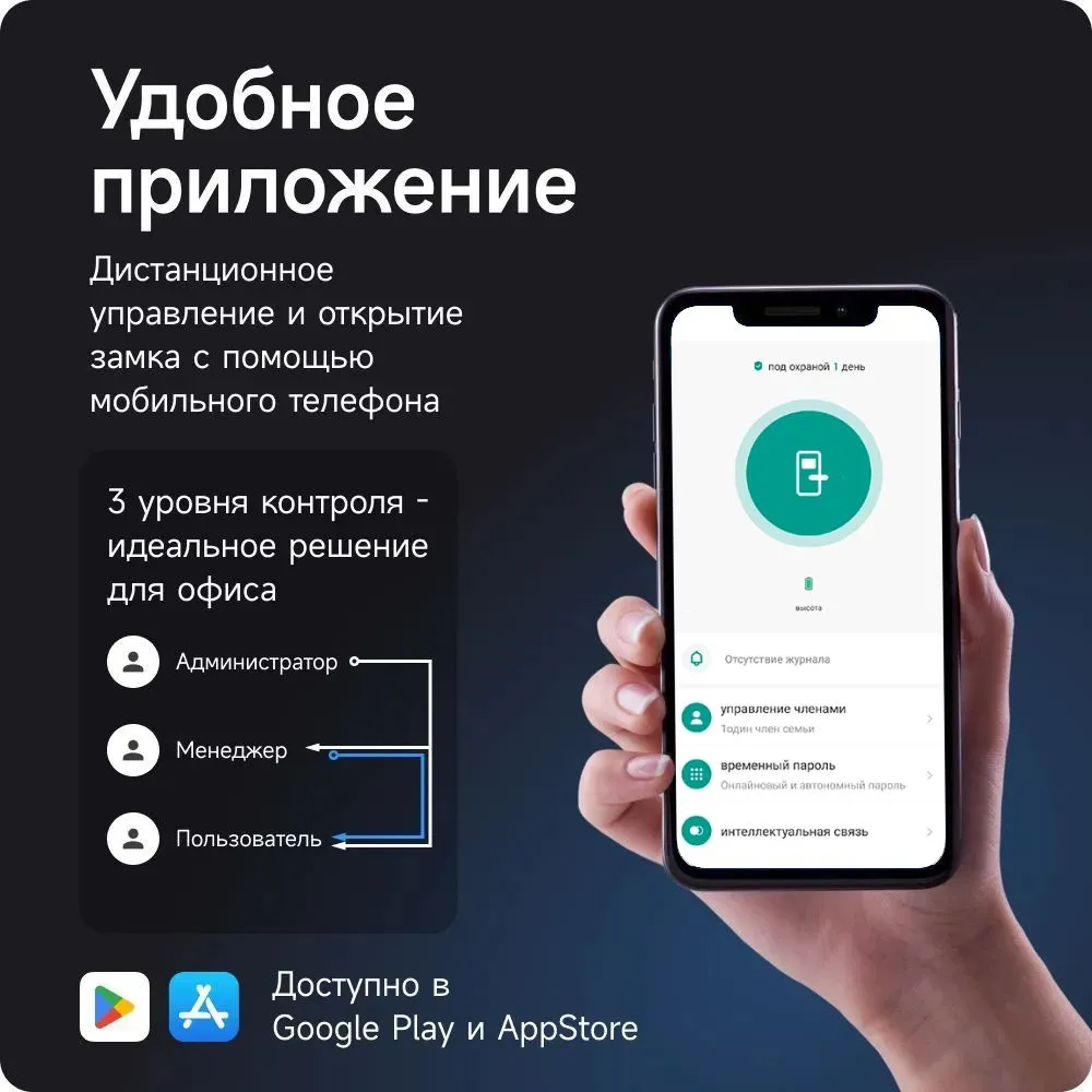 Умный дверной замок Ps-Link HR07-P WIFI с камерой и датчиком отпечатка пальца, вариант, фото 3