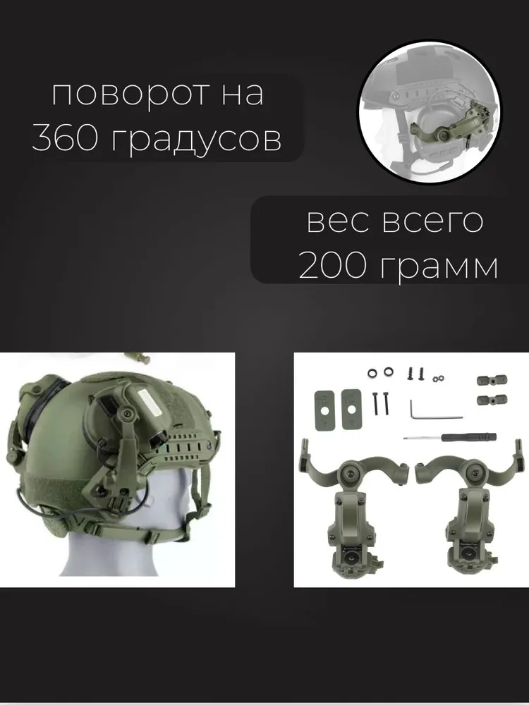 Крепления для активных наушников для стрельбы на шлем, вариант, фото 4