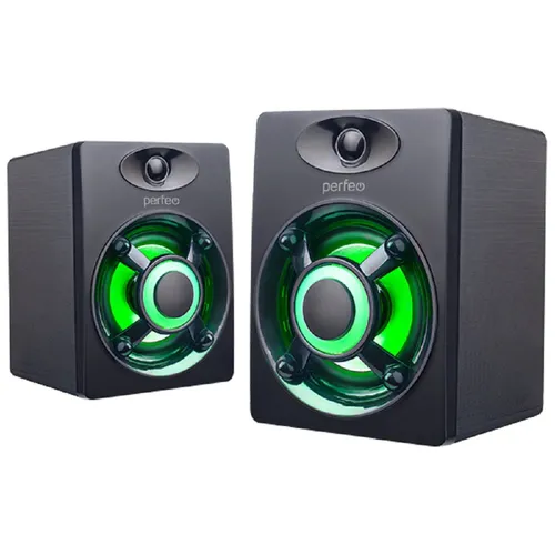 Perfeo колонки "OREOL", 2.0, мощность 2х3 Вт, LED подсветка 7 цв., чёрн, USB