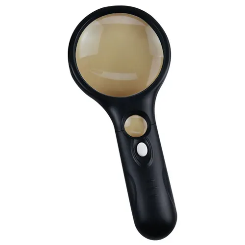 Увеличительное стекло ручное 3X и 45X, с подсветкой LED, для детей и пожилых людей, черное