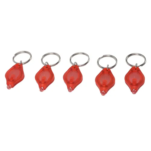 5 шт. мини светодиодных фонариков на брелок, портативные, красный свет, для поиска украшений