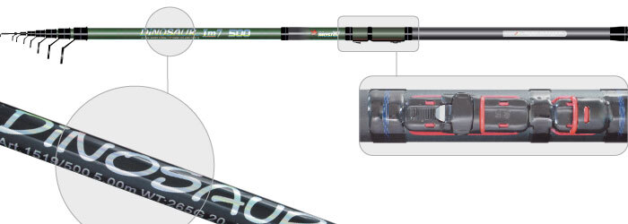 Удилище телескоп угольное с/с S Master 1519 Dinosaur IM7 (20-45) 4,0 м