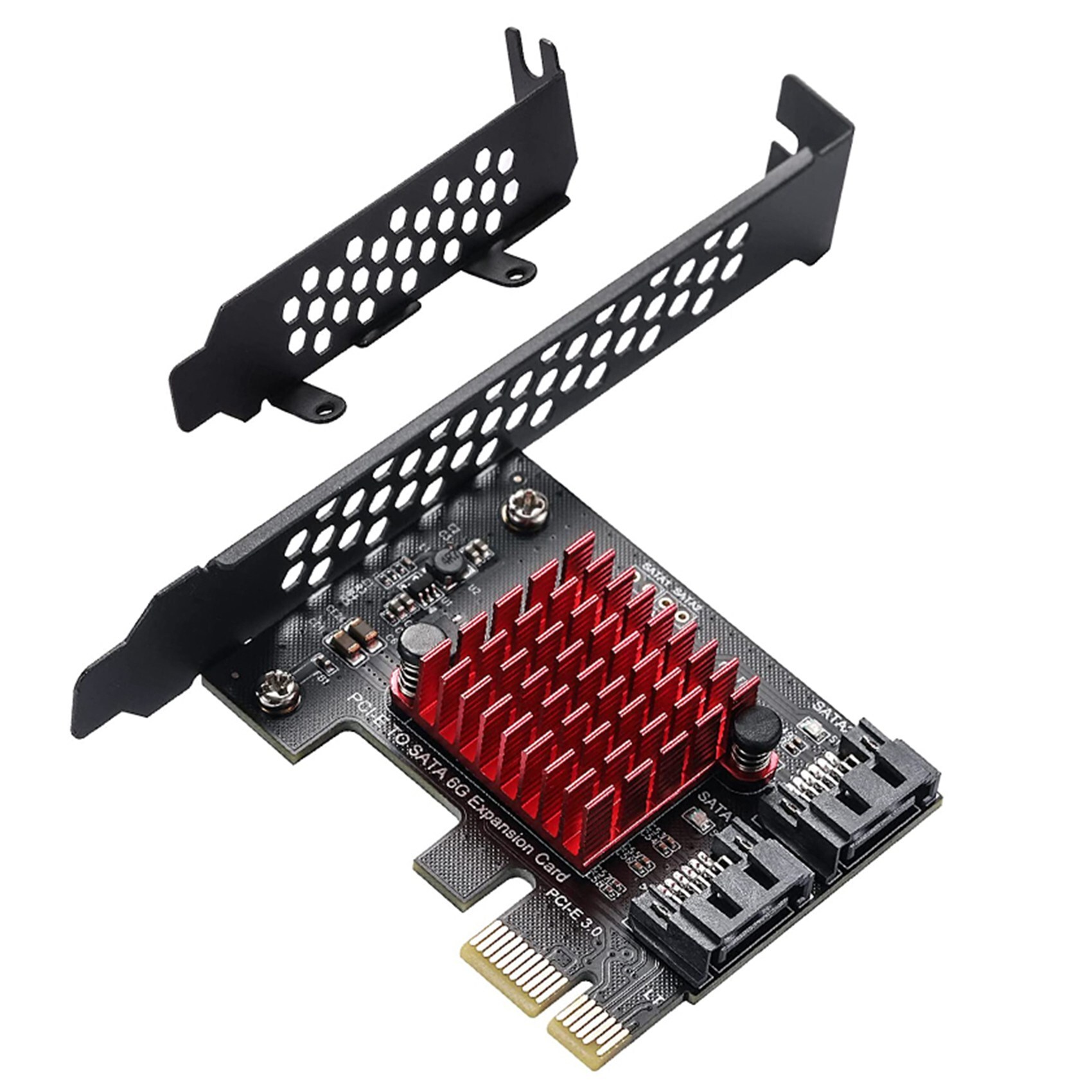 Адаптер PCIe to 2 Ports SATA 3.0 6 Gbps SSD PCI-E PCI Express X1 Плата ...