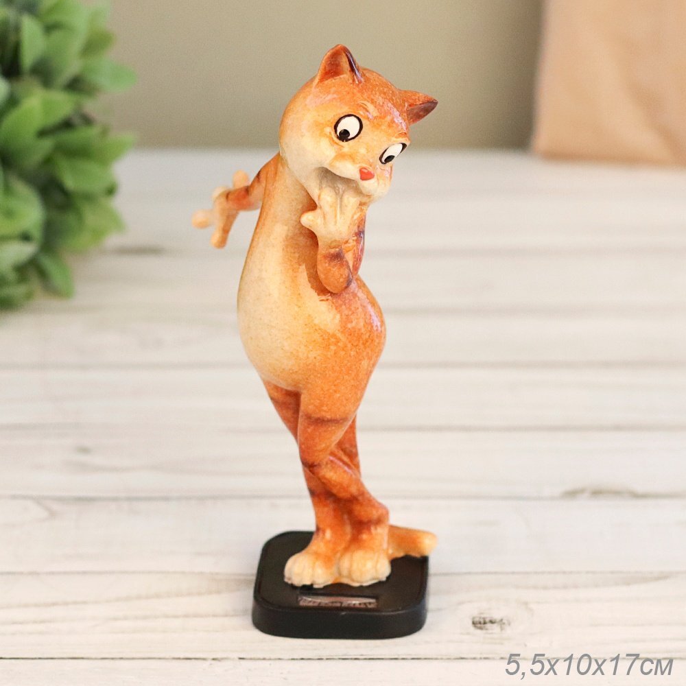 Статуэтка Кошка на весах, полистоун, 5,5 х 10 х 17 см — фото 3