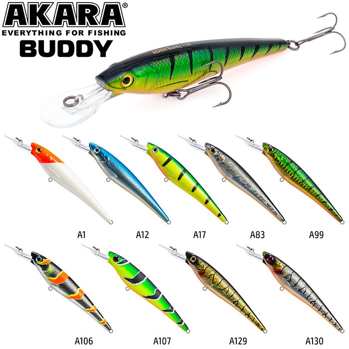 Воблер Akara Buddy 85F 9 гр. (1/3 oz 3,3 in) A83