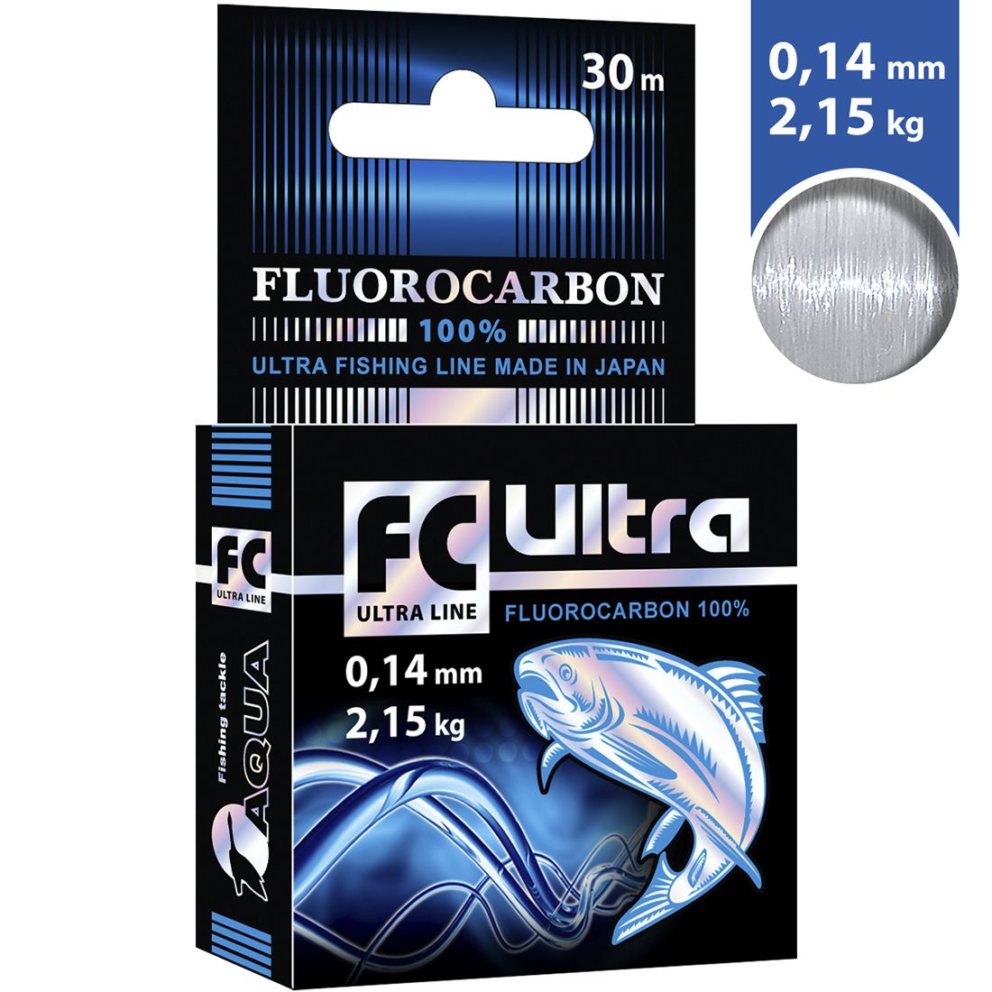 ЛескаAQUAFCUltraFluorocarbon30м0,14ммпрозрачный