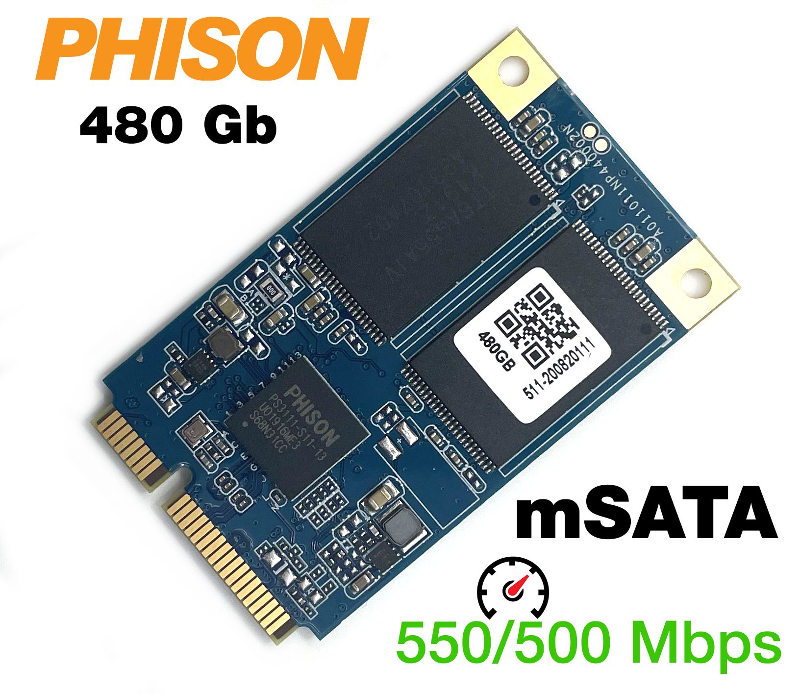 ☆動作確認済☆Phison mSATA 480GB SSD 3個セット 480 ГБ Внутренний SSD-