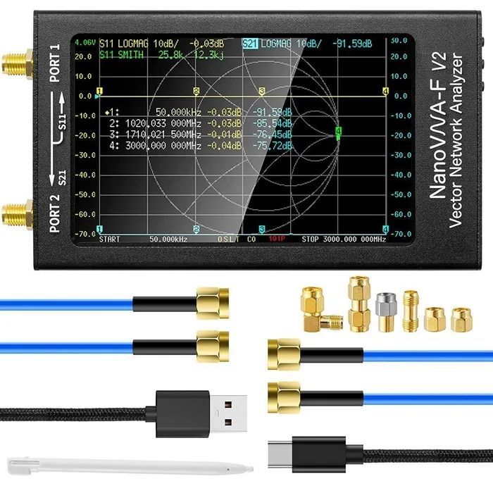 NanoVNA F V2 Векторный анализатор цепей 50 кГц-3 ГГц Антенный ...