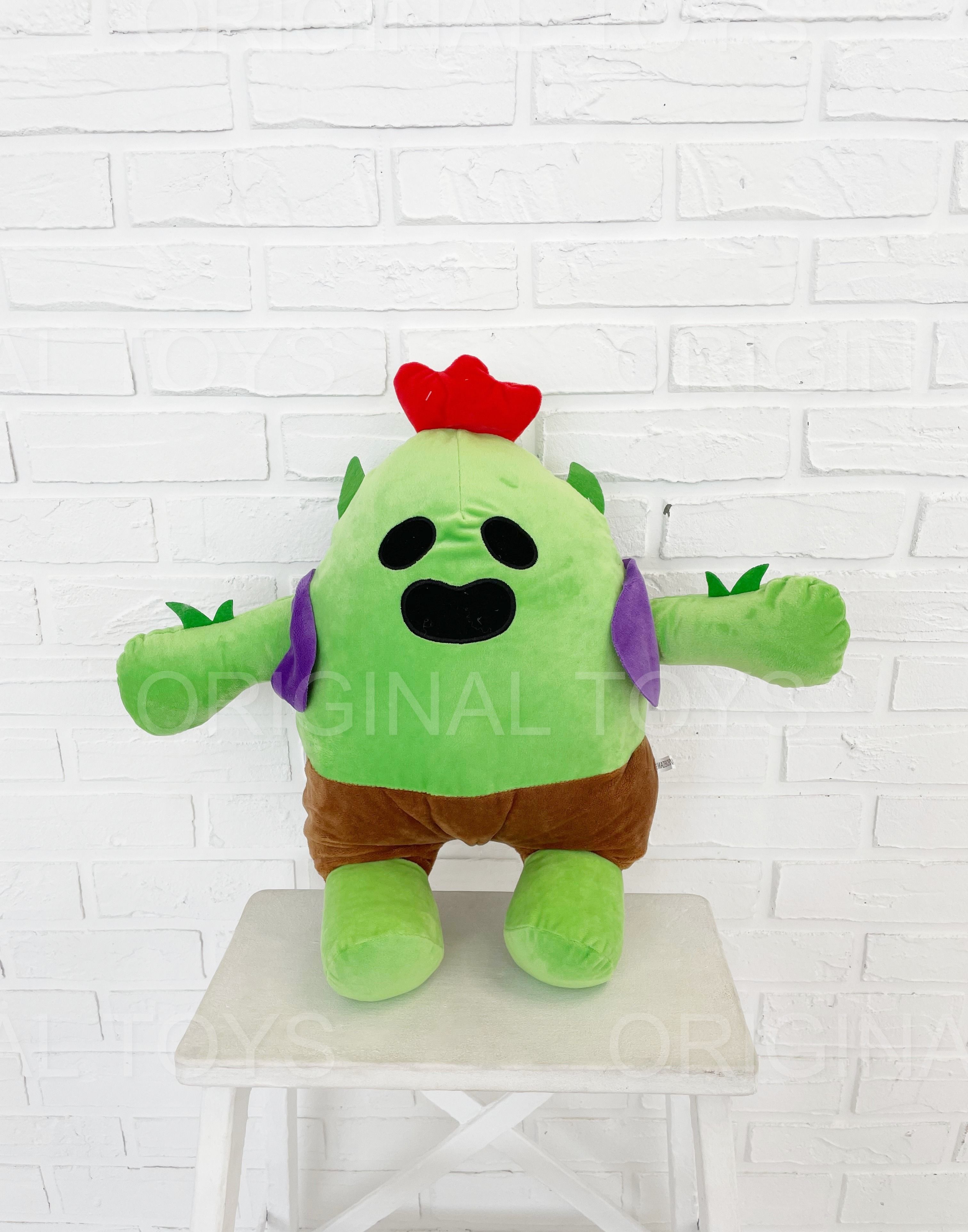 Мягкая игрушка Большой Спайк, Бравл Старс, зеленый 45 см, Brawl