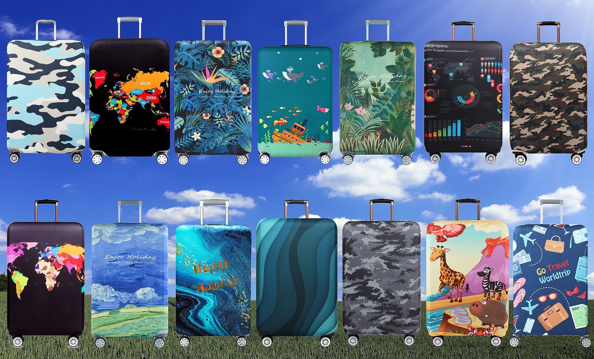 Чехол для чемодана Багажные защитная крышка для чемодана подходит для ...