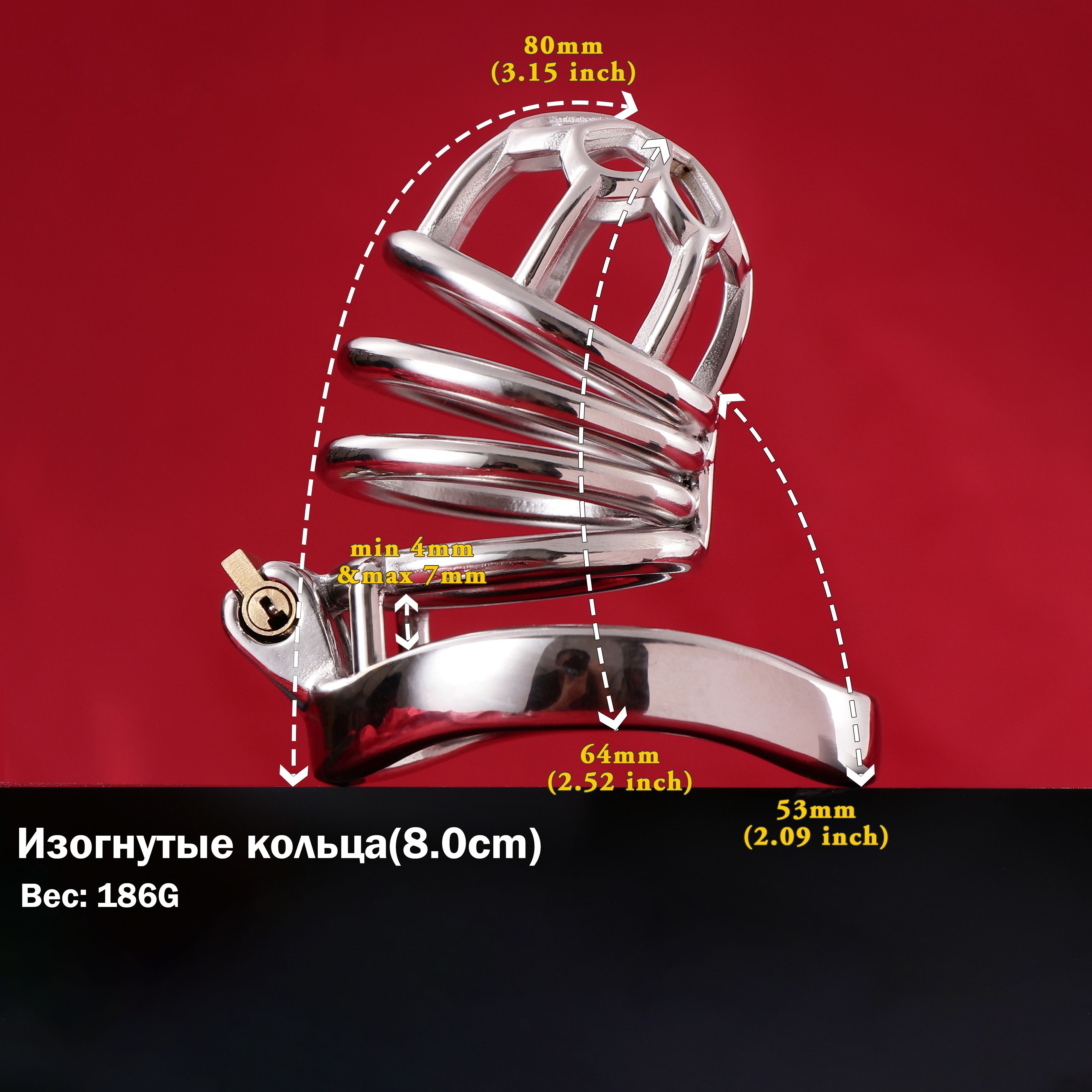 FRRK Мужское устройство целомудрия, металлическая клетка для члена ...