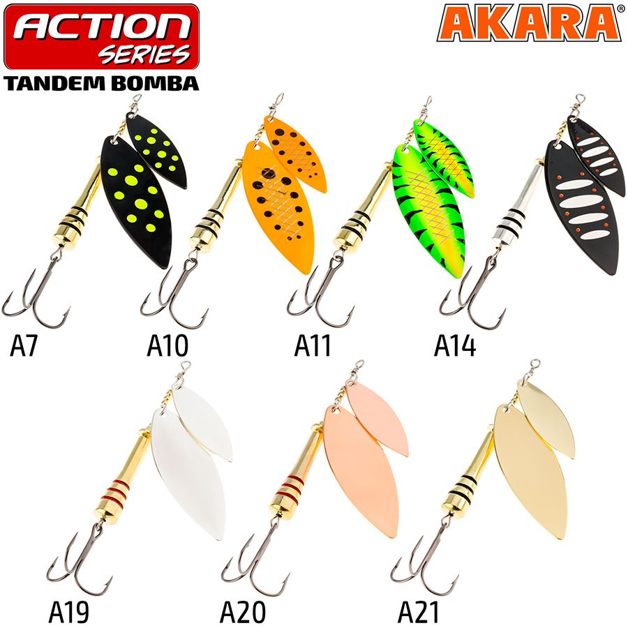 Блесна вращ. Akara Action Series Tandem Bomba 2/4 22 гр. 4/5 oz. 05