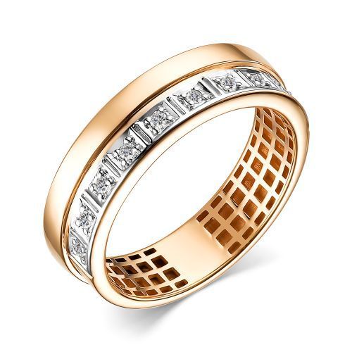 АЛЬКОР Кольцо золотое женское 585 пробы с 10 бриллиантами - купить с ...