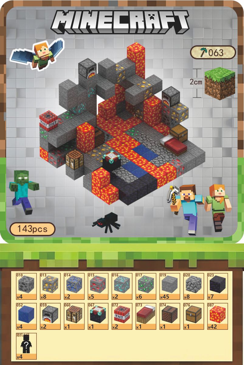 Магнитный Конструктор Майнкрафт набор детали фигурок Игрушка Minecraft ...