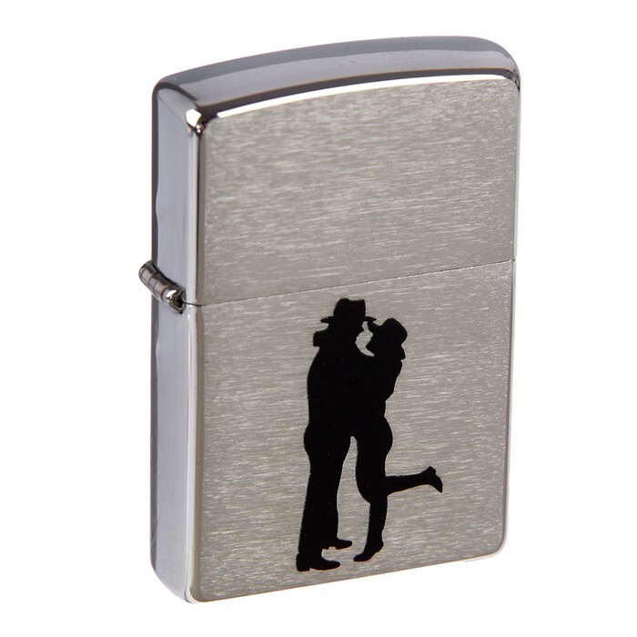 Зажигалка бензиновая ZIPPO Cowboy Couple Brushed Chrome #1