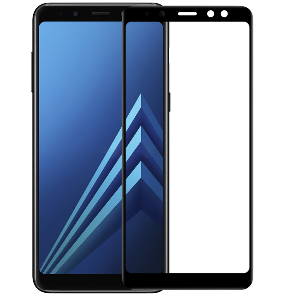 Защитное стекло SG для Samsung Galaxy A8 Plus полный клей ( черная рамка )  - купить с доставкой по выгодным ценам в интернет-магазине OZON (164282839)