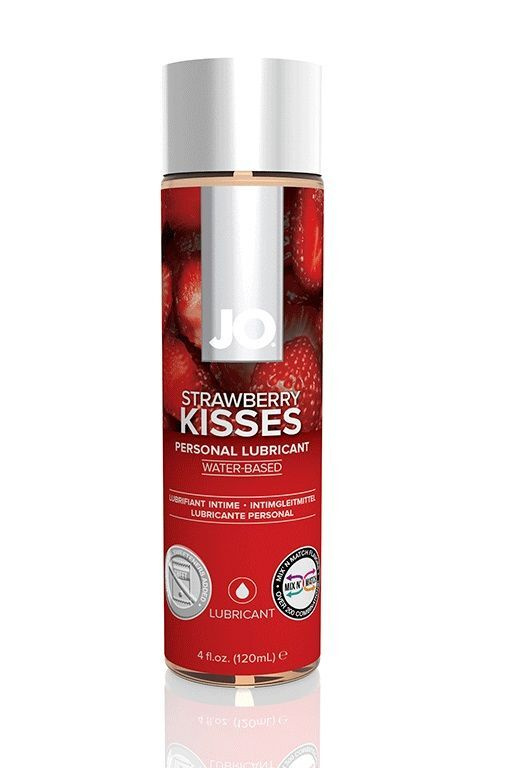 Лубрикант на водной основе с ароматом клубники JO Flavored Strawberry Kiss - 120 мл, System JO, США  #1