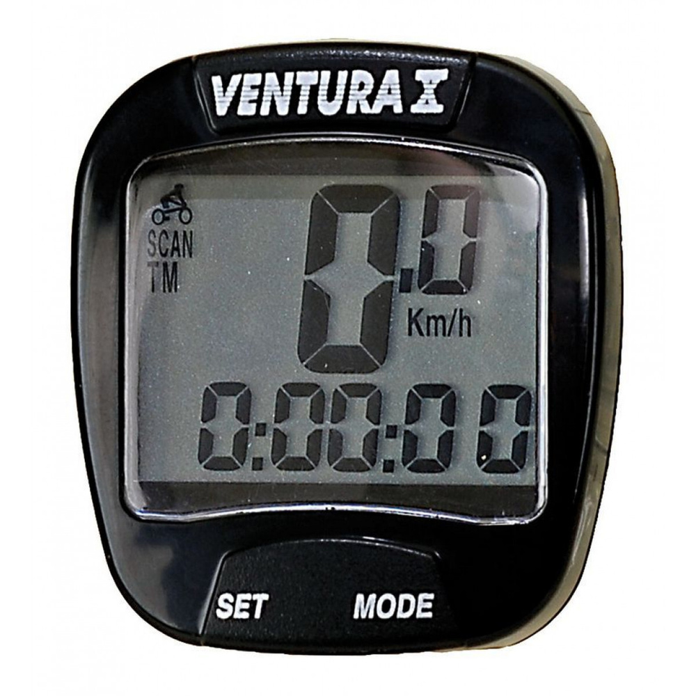 Велокомпьютер VENTURA Х, 10 функций, проводное соедин., черный #1