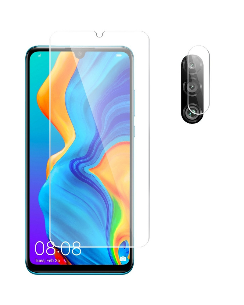 Защитное стекло на Huawei P30 lite (Гибридное - пленка + стекловолокно) на  Экран и Камеру Brozo Hybrid Glass - купить с доставкой по выгодным ценам в  интернет-магазине OZON (225314182)