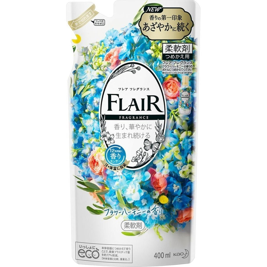 KAO Flair Fragrance Кондиционер для белья с освежающим цветочным ароматом 400 мл., (мягкая упаковка) #1