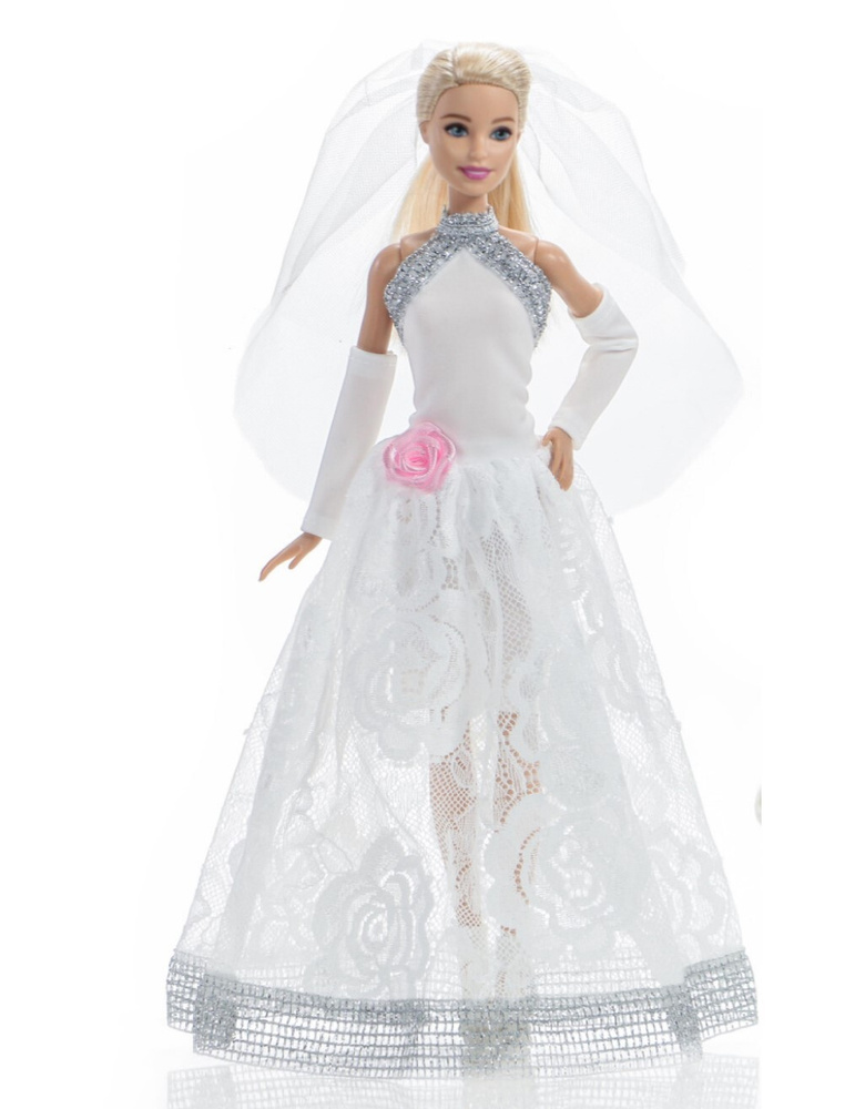 Свадебное платье для куклы типа Барби 29 см - купить с доставкой по ...