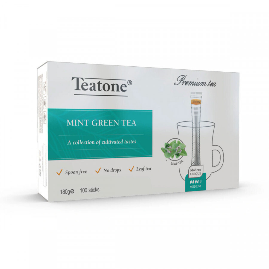 Чай в стиках Teatone Mint Green Tea (Чай зеленый с ароматом мяты), 100шт  #1