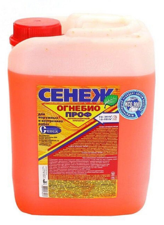 Состав для огне-биозащиты древесины Сенеж ОГНЕБИОПРОФ (6кг) - купить по ...