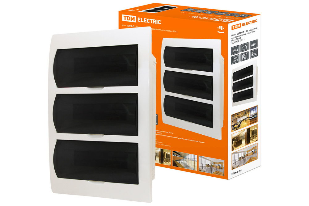 Бокс ЩРВ-П-45 модулей встраиваемый пластик IP41 TDM купить на OZON по ...