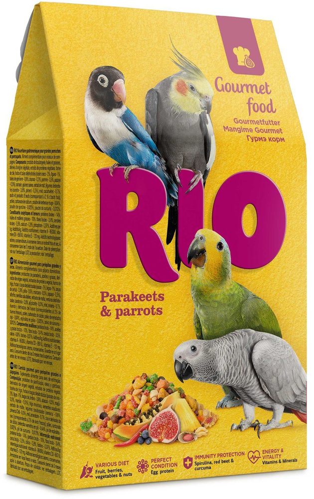 Rio Gourmet Food Parakeets & Parrots / Корм Рио для средних и крупных попугаев 250 г  #1