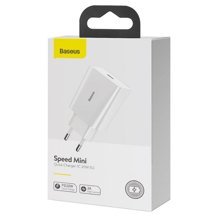 Сетевое зарядное устройство Baseus Speed Mini_Charger Type-C 20W, 20 Вт,  USB Type-C, AFC (Samsung), Power Delivery - купить по выгодной цене в  интернет-магазине OZON (325503820)