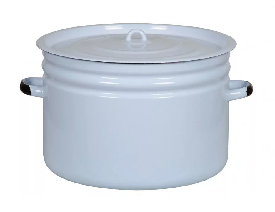 Кастрюля эмалированная 24,0 л без рисунка голубая (бак эмалированный ...