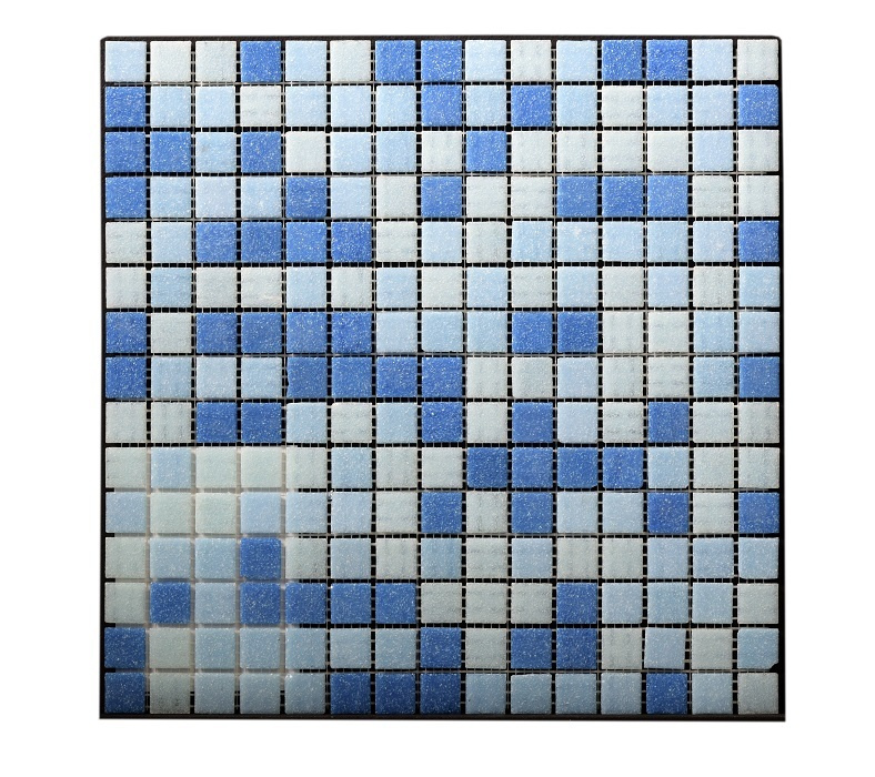 Плитка мозаика GLOBAL GRES А51/А52/А57 стекломасса бело-голубой микс, 32,7х32,7 см., размер чипа 20х20 #1