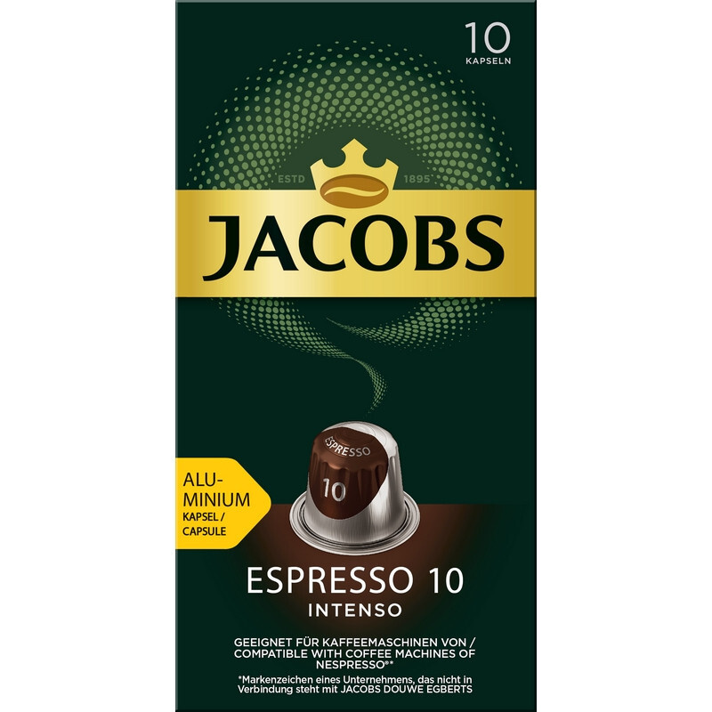Кофе в капсулах JACOBS Espresso 10 Intenso, 10 штук по 5 грамм #1