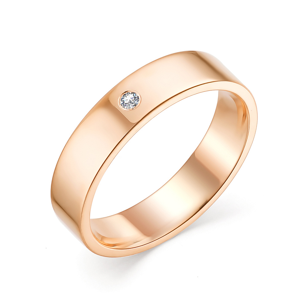 АЛЬКОР Кольцо золотое женское 585 пробы с бриллиантом, обручальное кольцо женское  #1