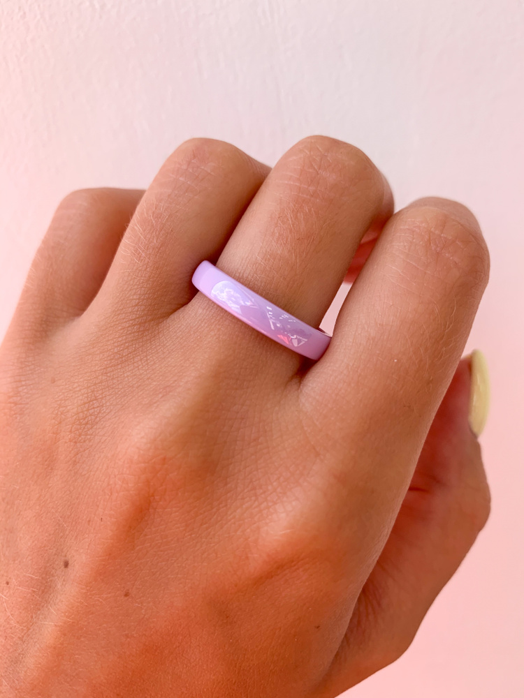 Кольцо керамика 4 мм Керамическое кольцо сиреневый 17 #1